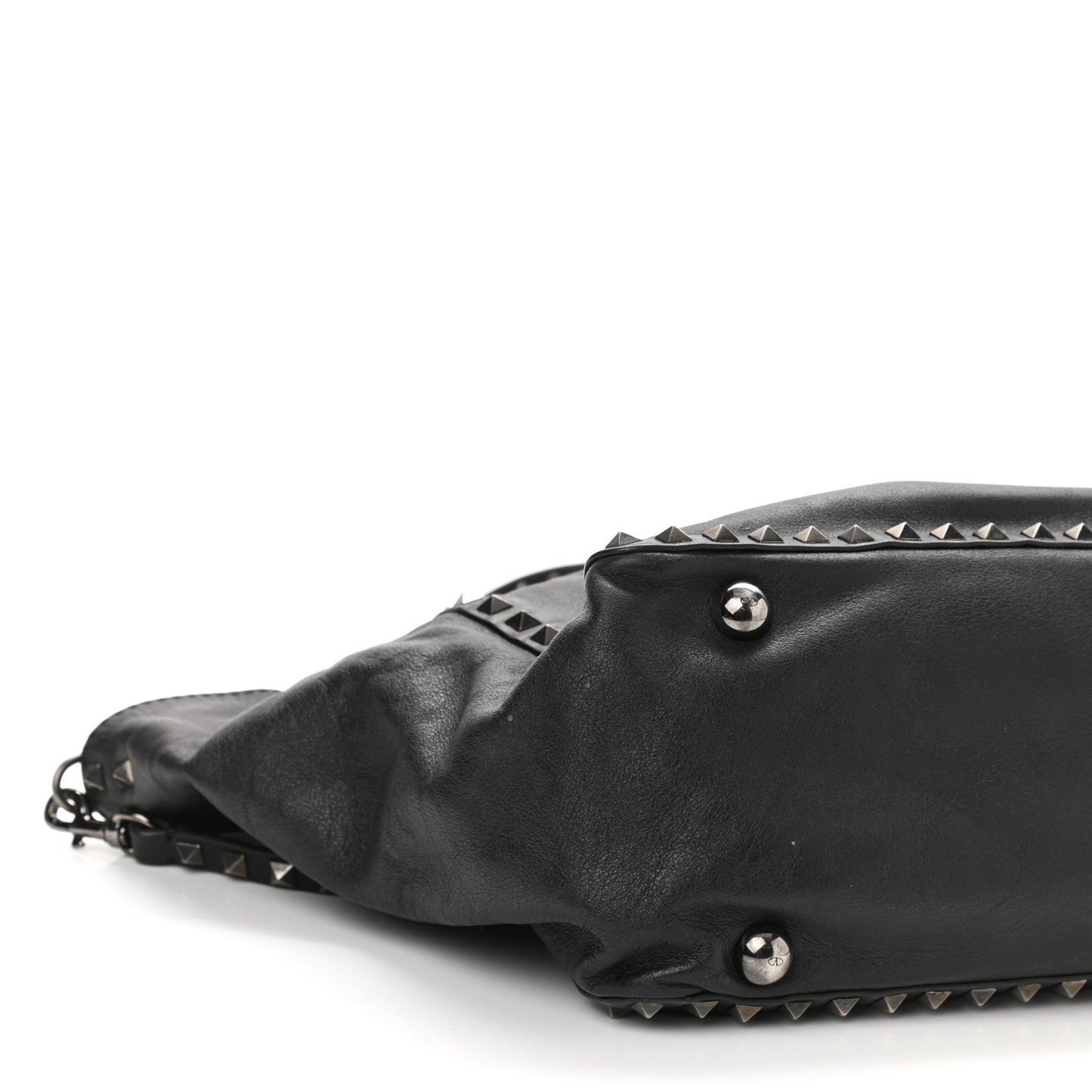 Vitello Medium Rockstud Tote Black
