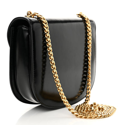 Celine Shiny Calfskin Besace Clea Chain Triomphe Black 3 of 10