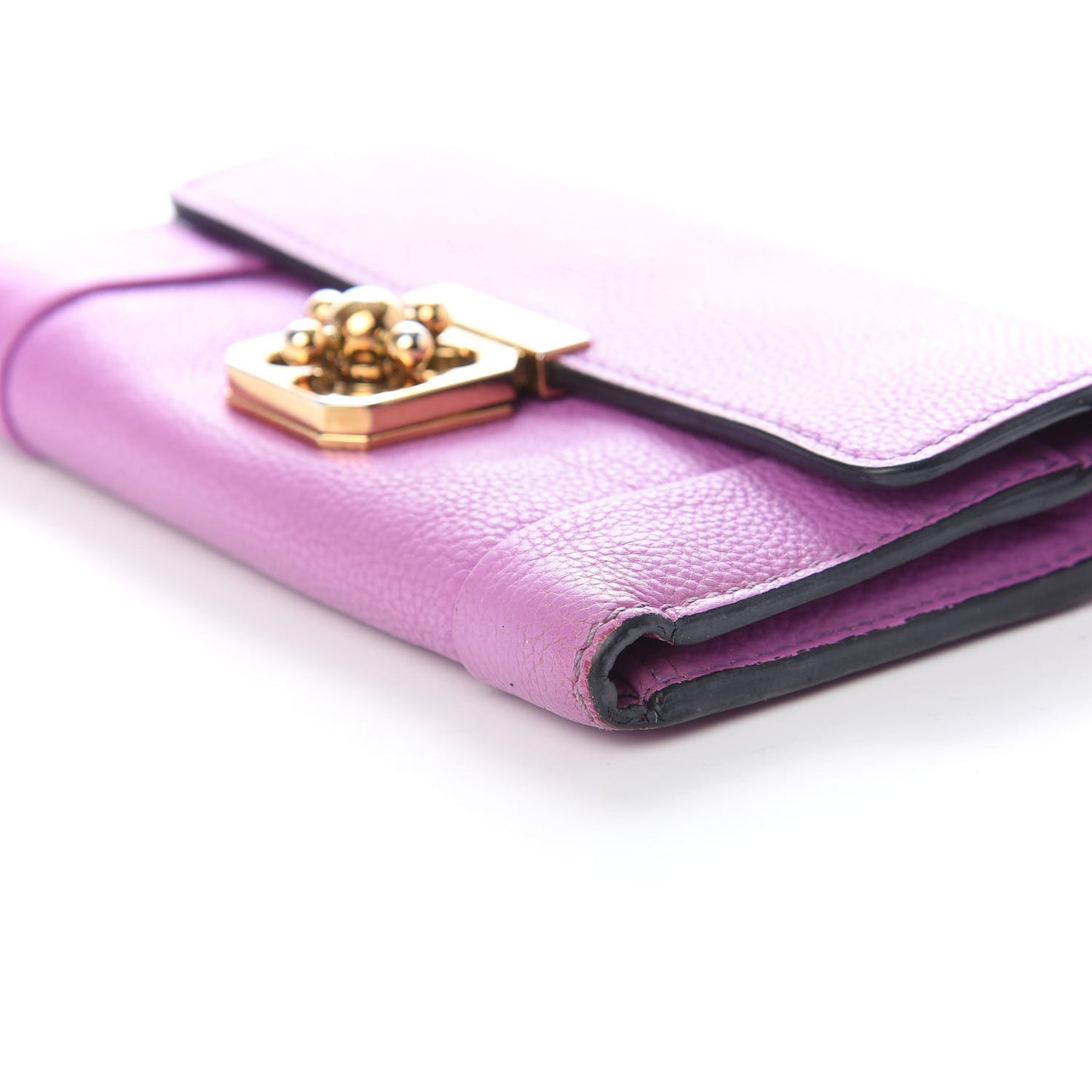 Calfskin Elsie Long Wallet Purple