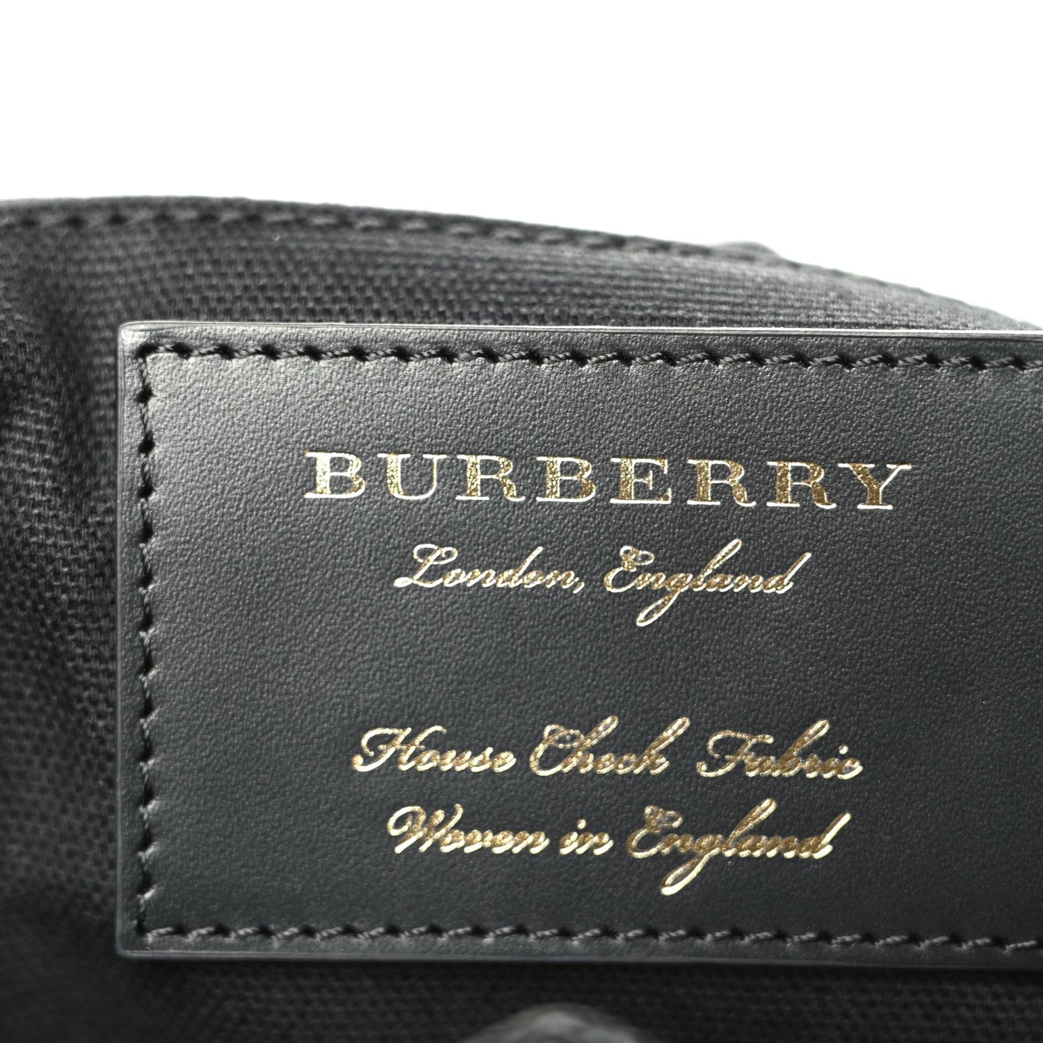 Burberry Grainy Calfskin House Check Medium Banner Tote Black 9 of 9
