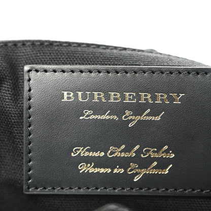 Burberry Grainy Calfskin House Check Medium Banner Tote Black 9 of 9