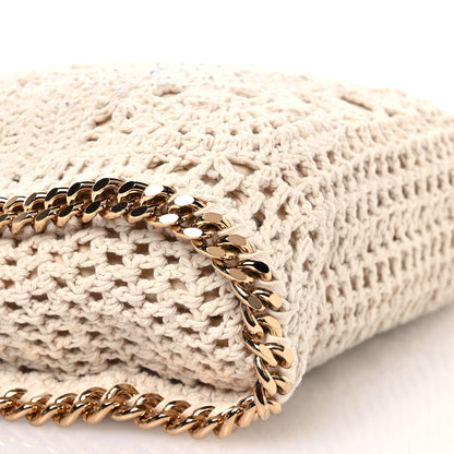 Stella McCartney Cotton Crochet Falabella Ajouree Tote Bag White 8 of 9