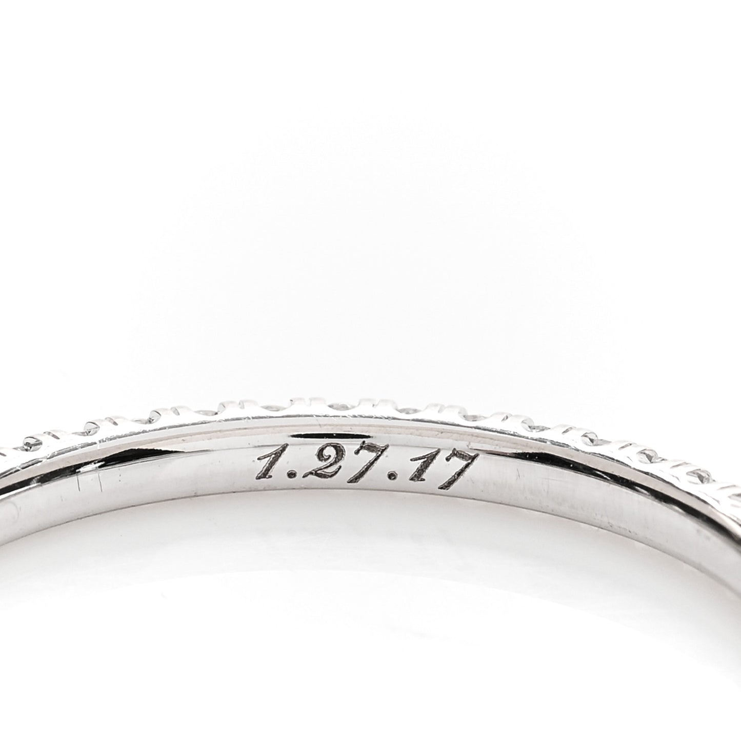 18K White Gold Diamond 1.5mm Etincelle de Cartier Wedding Band Ring 48 4.5