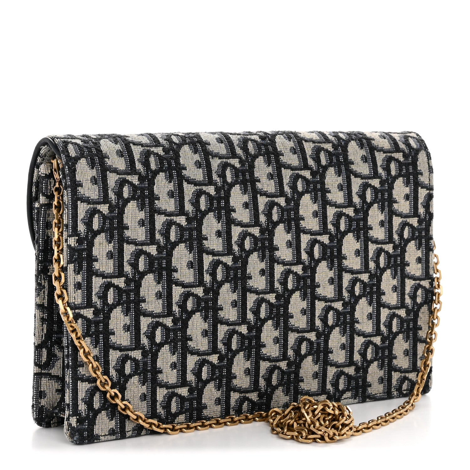 Christian Dior Oblique Saddle Chain Pouch Blue 3 of 13