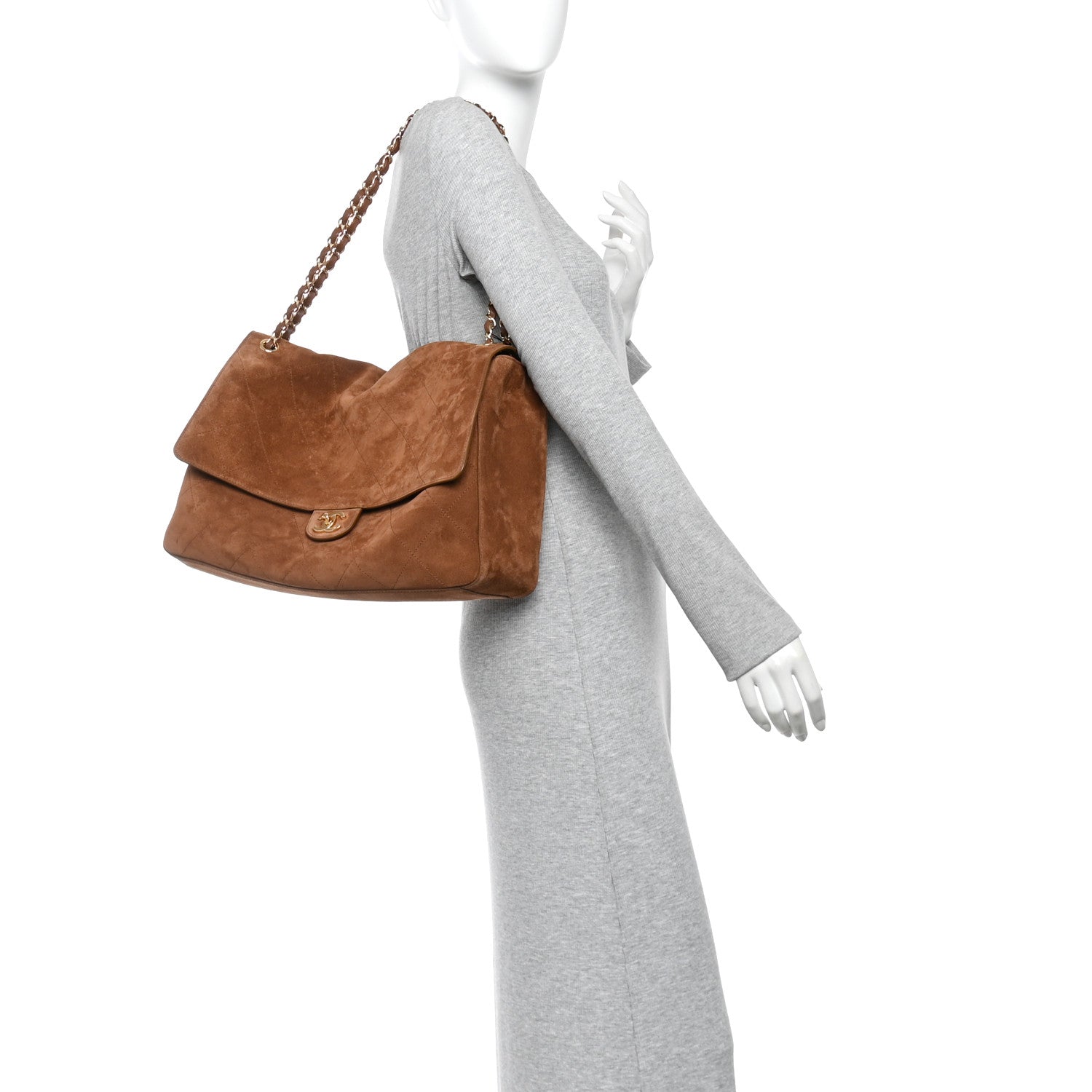 Chanel Suede Calfskin Souplissimo Maxi Flap Camel 3 of 11