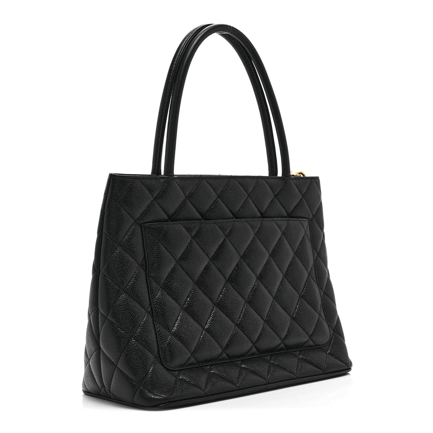 Caviar Quilted Medallion Tote Black
