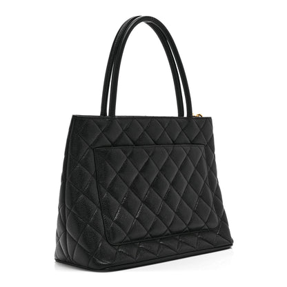 Chanel Caviar Quilted Medallion Tote Black 3 of 10