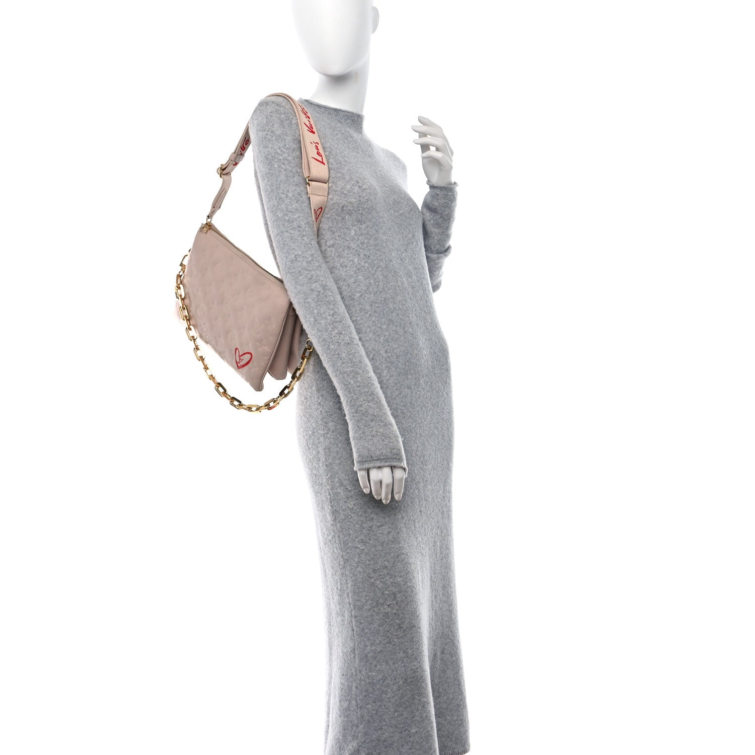 Louis Vuitton Lambskin Embossed Monogram Fall In Love Coussin PM Dragée Light Pink 2 of 12