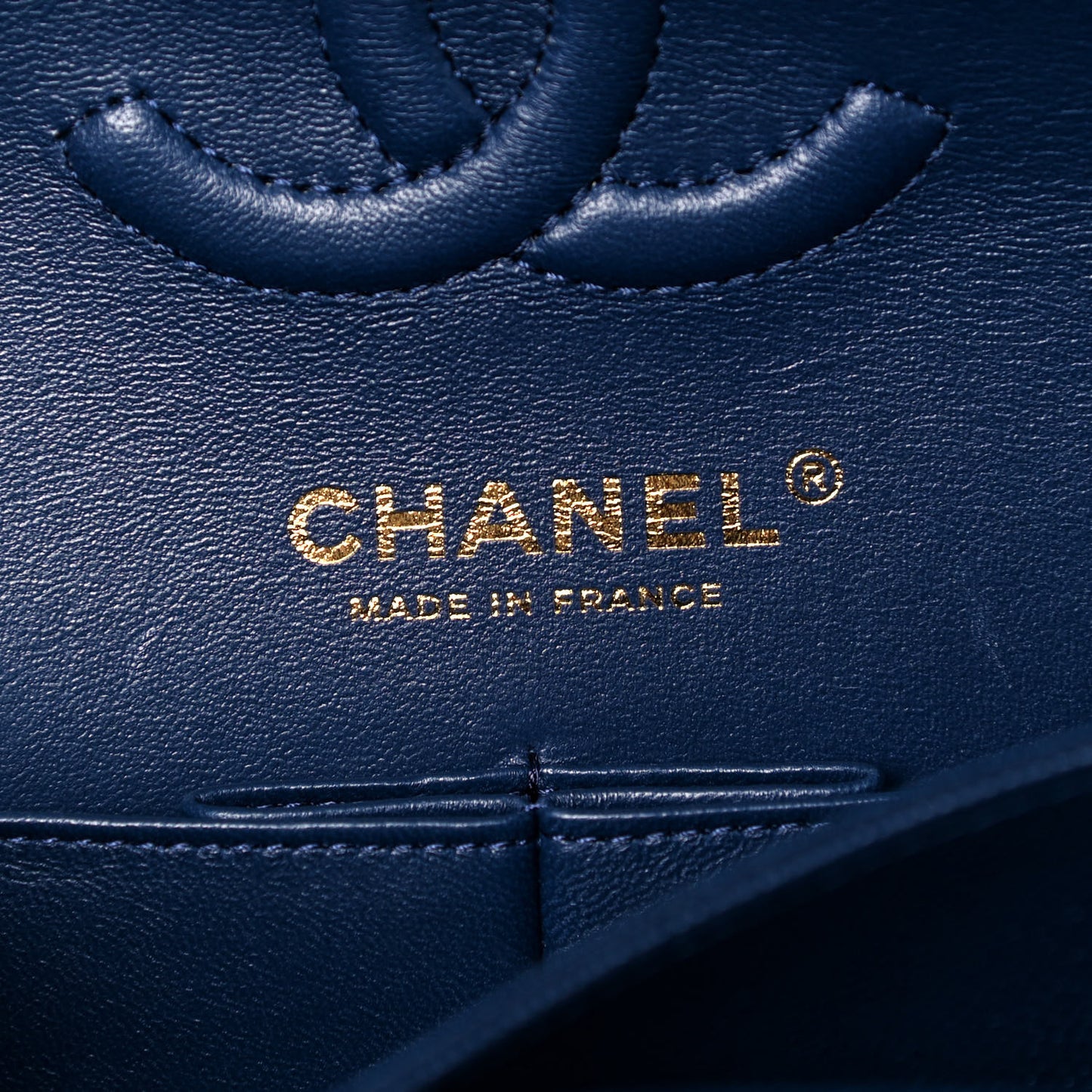Caviar Quilted Small Double Flap Navy