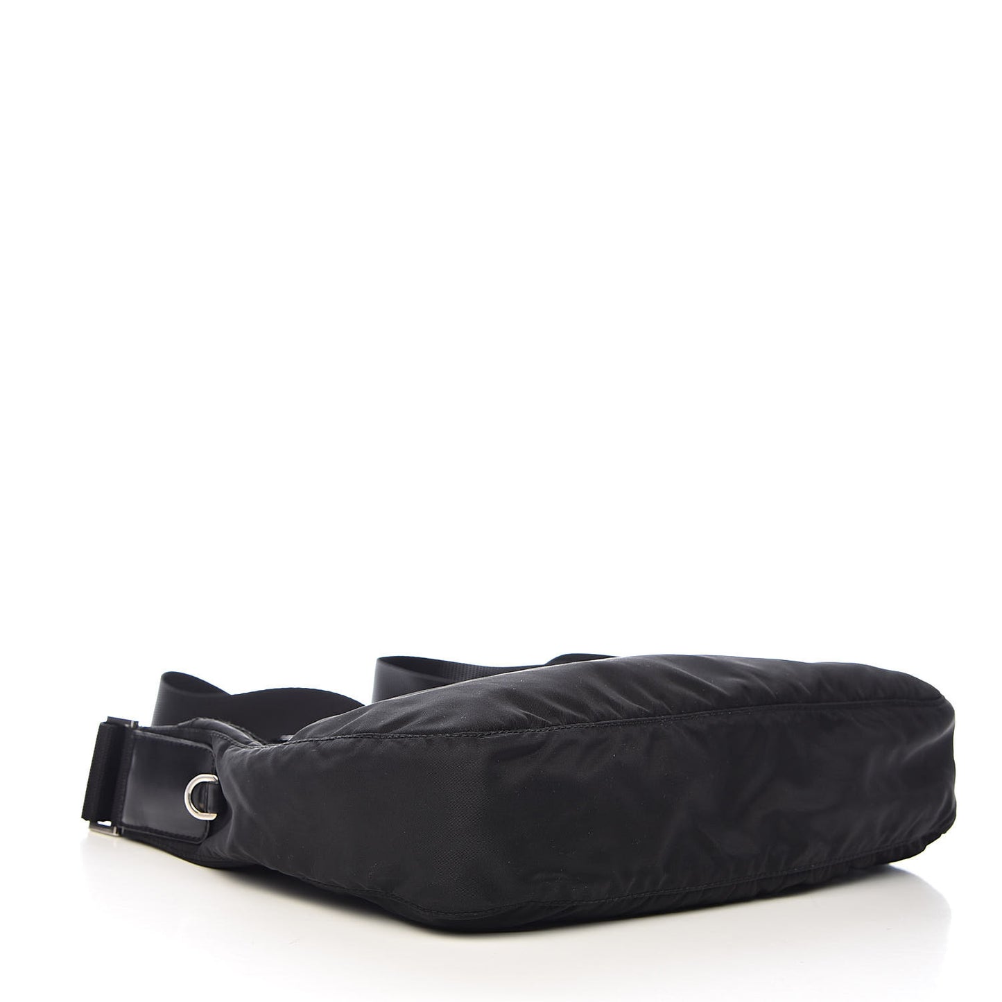 Nylon Flat Messenger Bag Black