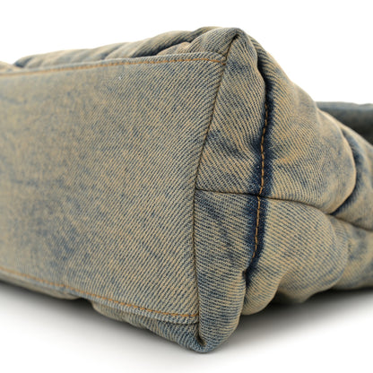 Saint Laurent Denim Quilted Small Loulou Puffer Monogram Chain Satchel Blue Cinnamon 10 of 13