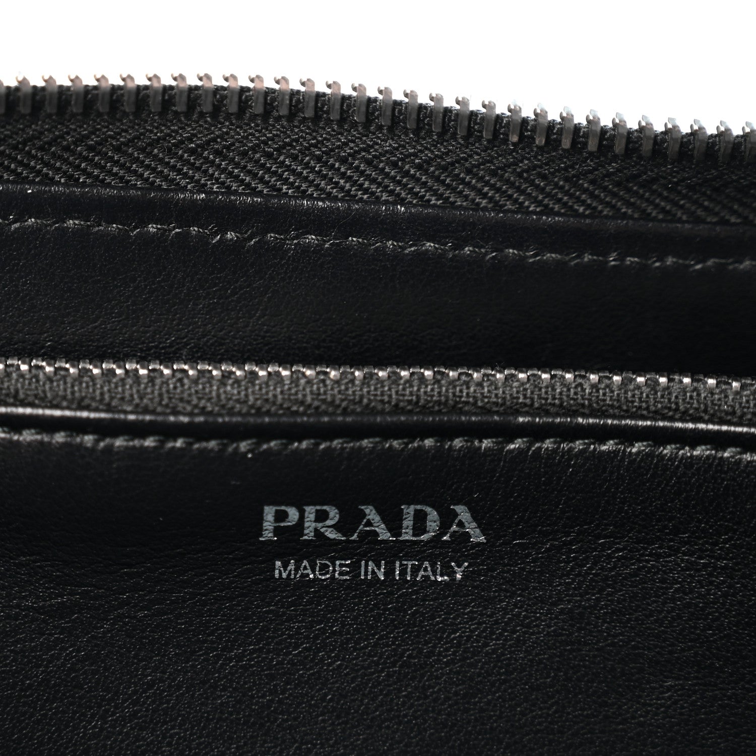 Prada Soft Calfskin Diagramme Zip Around Wallet Black 6 of 9