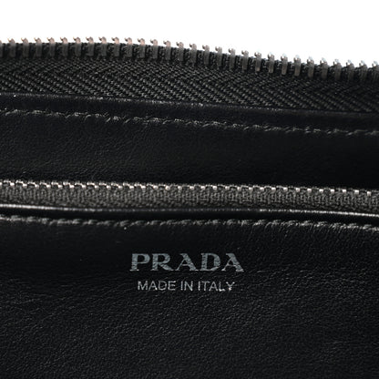 Prada Soft Calfskin Diagramme Zip Around Wallet Black 6 of 9