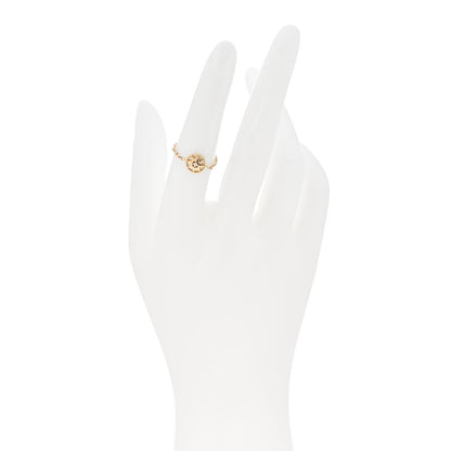 Christian Dior 18K Yellow Gold Diamond Mother of Pearl Rose Des Vents Ring 52 6 2 of 5
