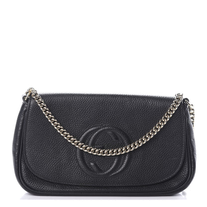 Gucci Pebbled Calfskin Medium Soho Flap Crossbody Black 1 of 10