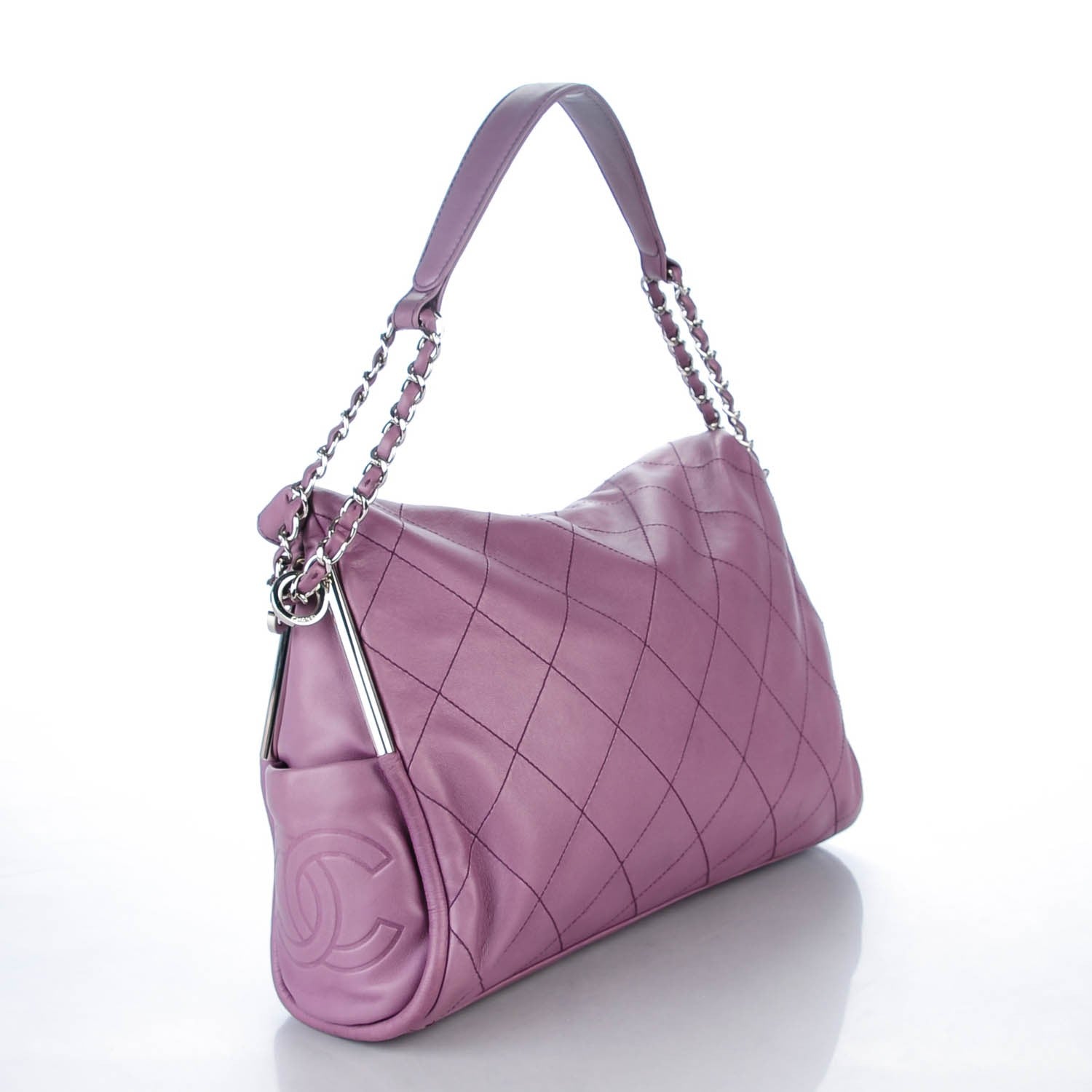 Chanel Lambskin Stitched Medium Ultimate Soft Tote Light Purple 3 of 10