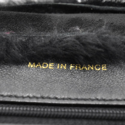 Chanel Suede Shearling Fur Handbag Black 9 of 12