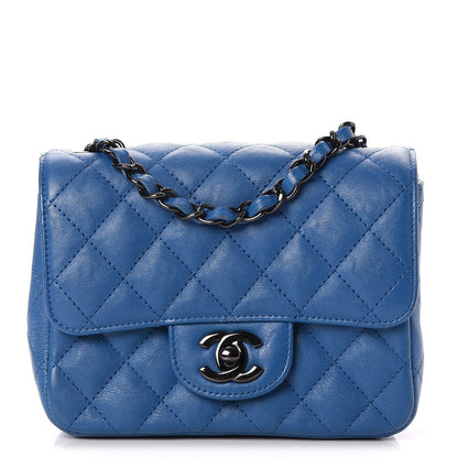 Chanel Calfskin Quilted Mini Square Flap Blue 1 of 8