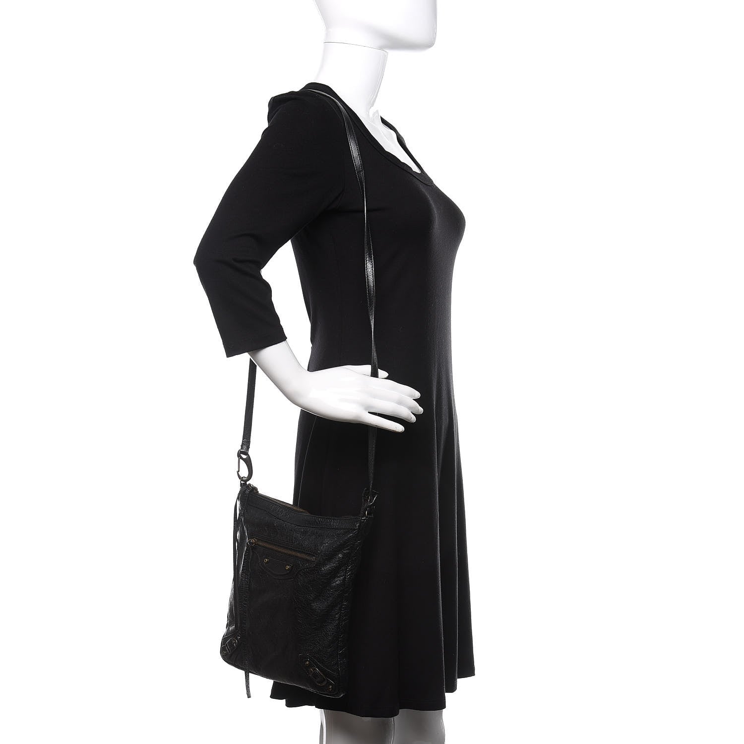 Balenciaga Agneau Classic Hardware Flat Crossbody Black 2 of 12