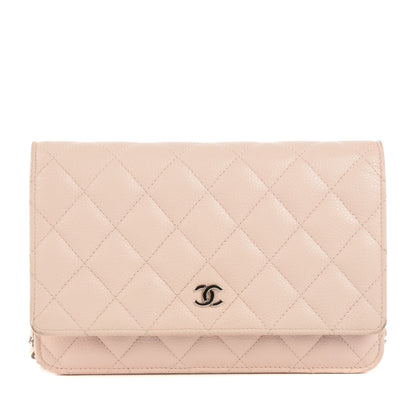 Chanel Caviar Quilted Wallet On Chain WOC Light Pink 1 of 8