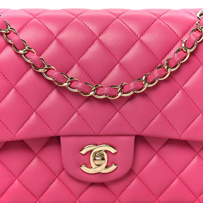 Chanel Lambskin Quilted Medium Double Flap Pink 9 of 11