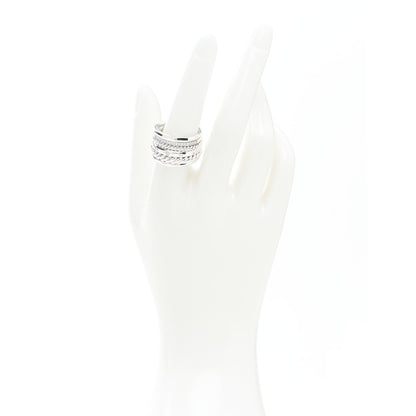 David Yurman Sterling Silver Diamond 16mm Stax Wide Stacked Ring 57 8 2 of 6