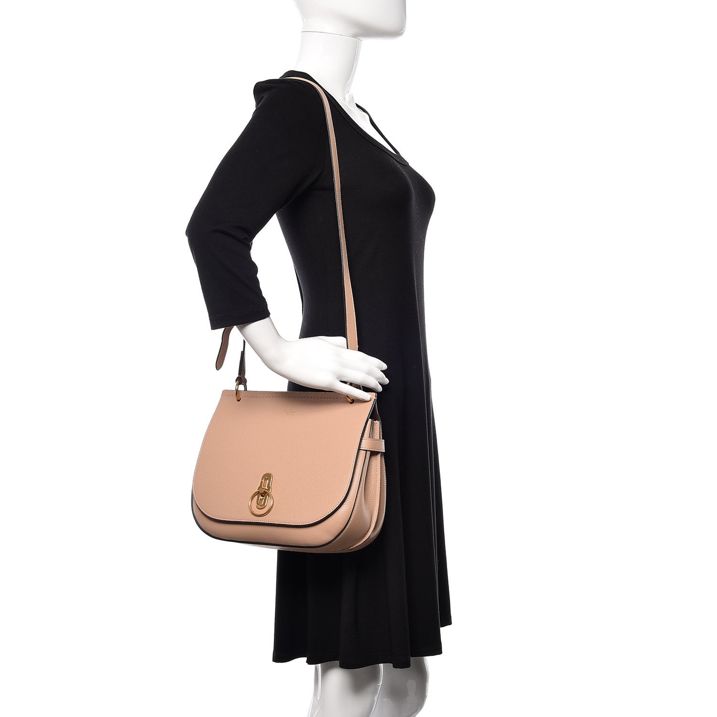 Small Classic Grain Calfskin Amberley Satchel Rosewater