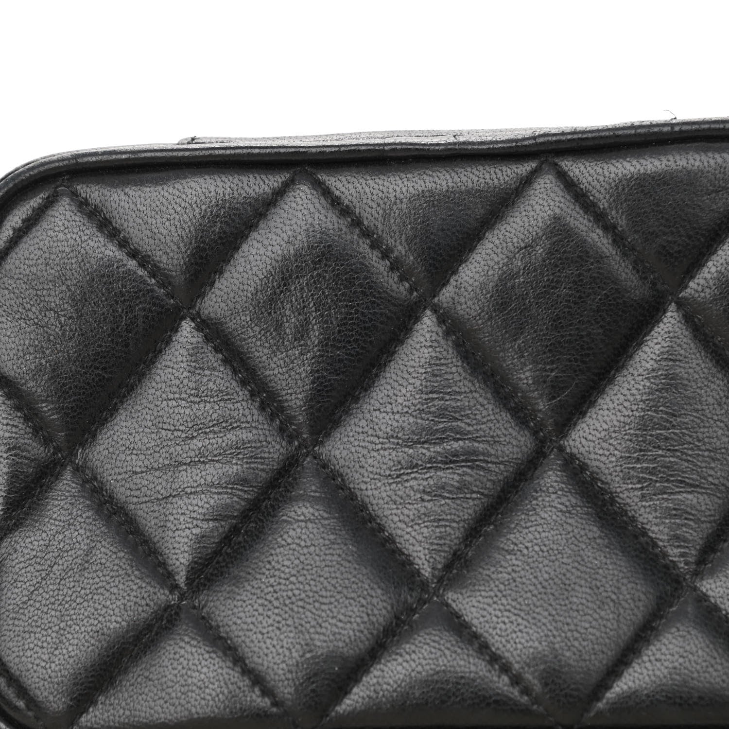 Chanel Lambskin Quilted Vanity Train Case Shoulder Bag Black 12 of 13