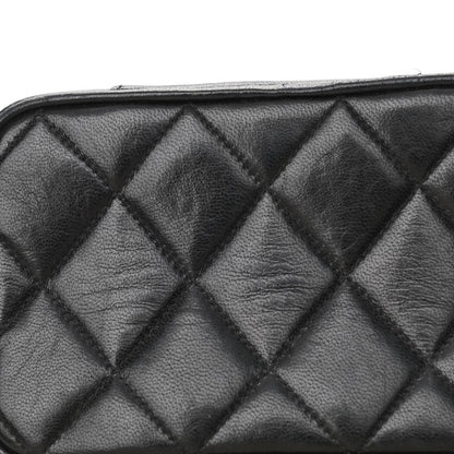 Chanel Lambskin Quilted Vanity Train Case Shoulder Bag Black 12 of 13