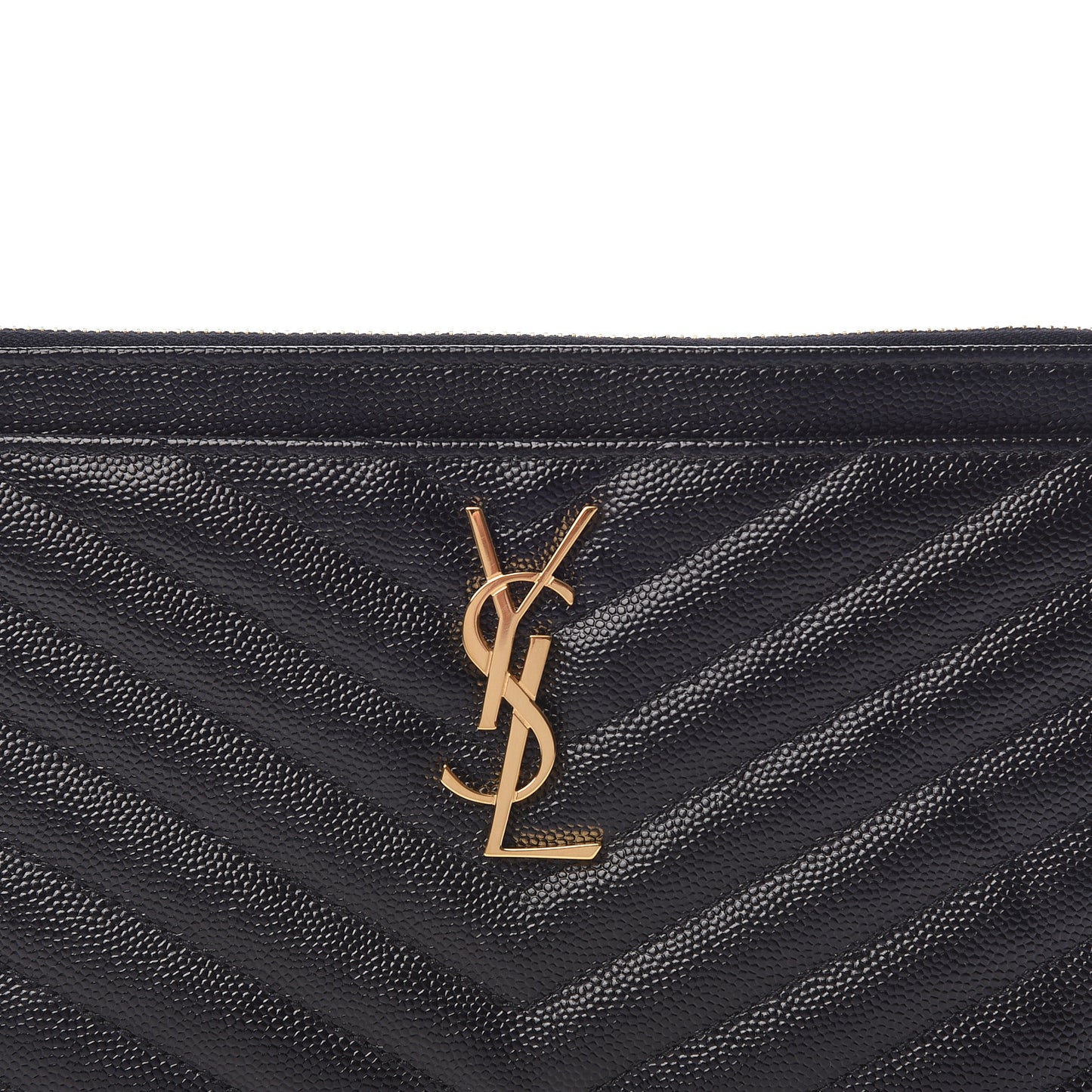 Grain De Poudre Chevron Monogram Bill Pouch Black
