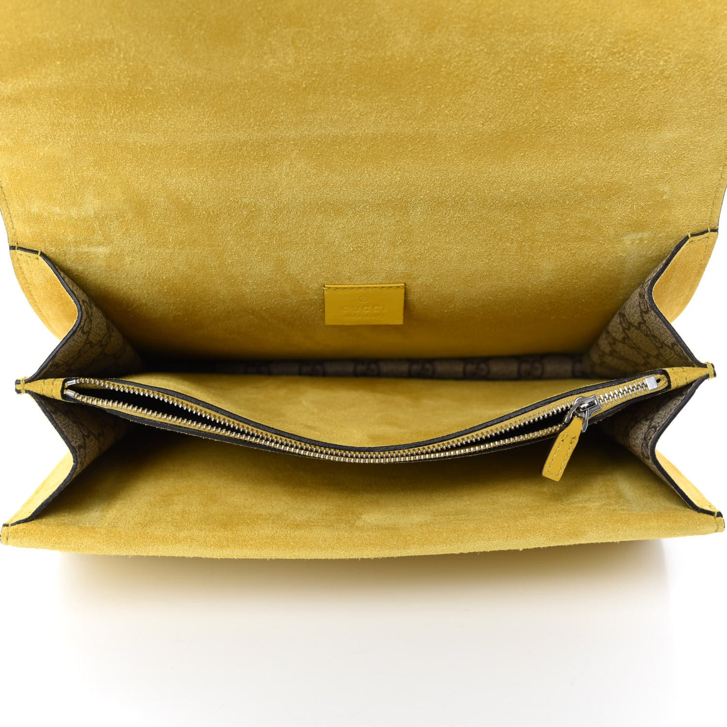 GG Supreme Monogram Crystal Bow Embroidered Medium Dionysus Shoulder Bag Yellow