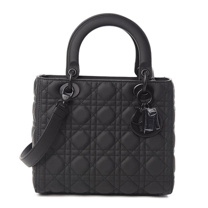 Christian Dior Ultra Matte Calfskin Cannage Medium Lady Dior Black 1 of 9