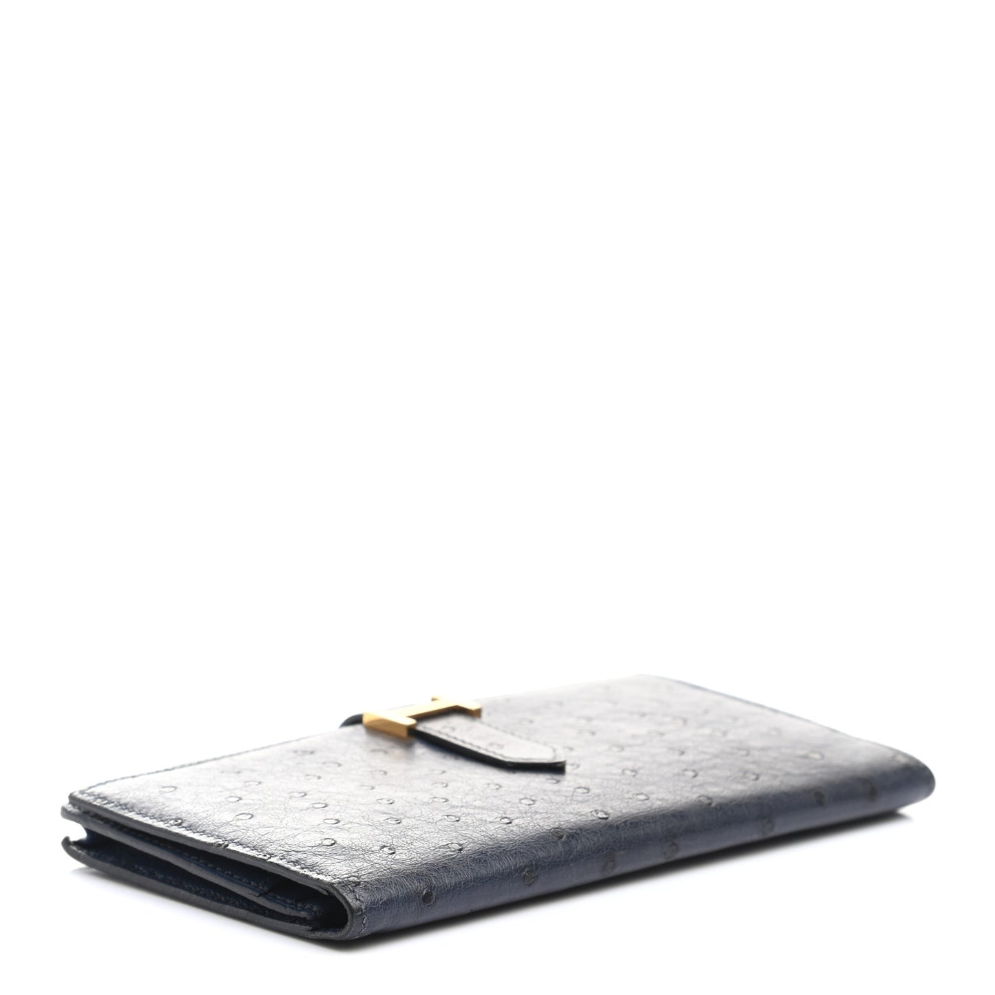 Ostrich Bearn Wallet Bleu Saphir