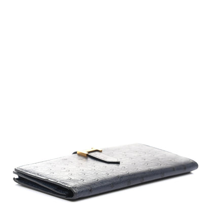 Hermes Ostrich Bearn Wallet Bleu Saphir 4 of 13