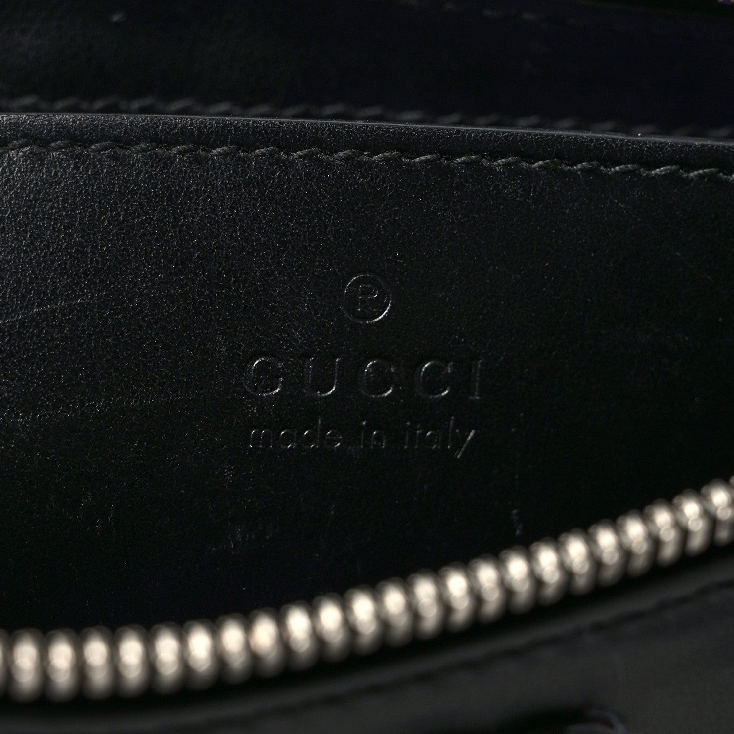 Gucci Nylon Calfskin Enamel GG Matelasse Chain Handbag Black 6 of 9