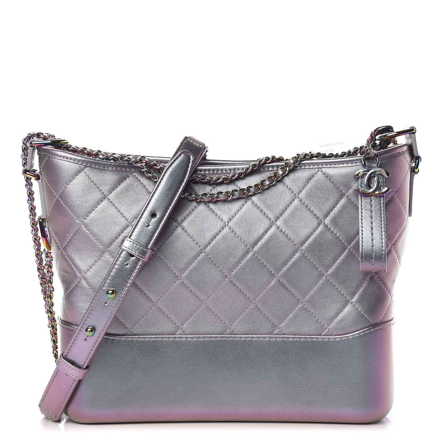 Chanel Iridescent Lambskin Calfskin Quilted Medium Gabrielle Hobo Light Purple 1 of 13