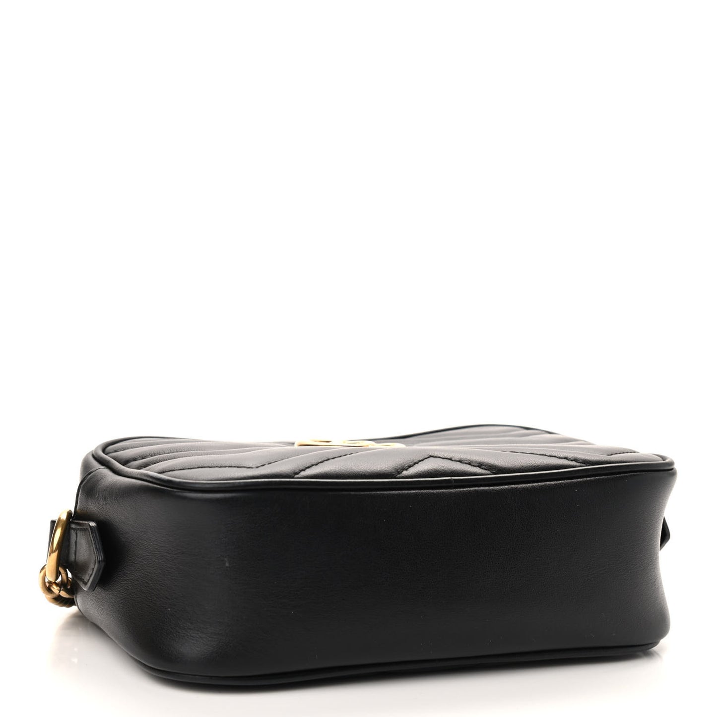 Calfskin Matelasse Mini GG Marmont Chain Shoulder Bag Black