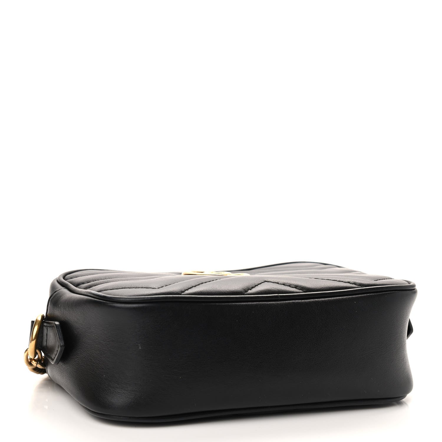 Gucci Calfskin Matelasse Mini GG Marmont Chain Shoulder Bag Black 4 of 9