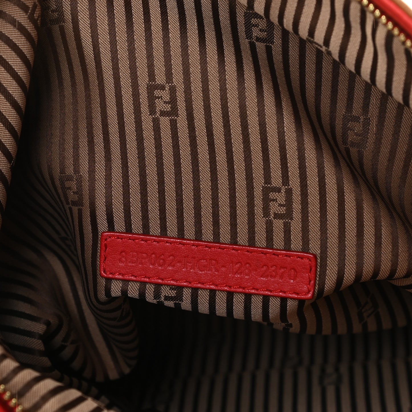 Vitello Foldover Clutch Red Brown
