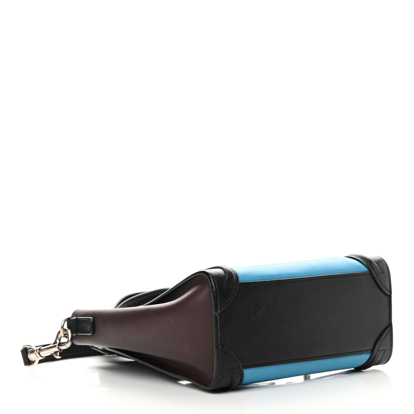 Smooth Calfskin Nano Tri-Color Luggage Turquoise