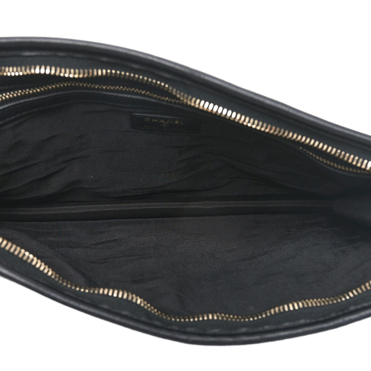 Tweed PVC Lambskin Large Pouch Black