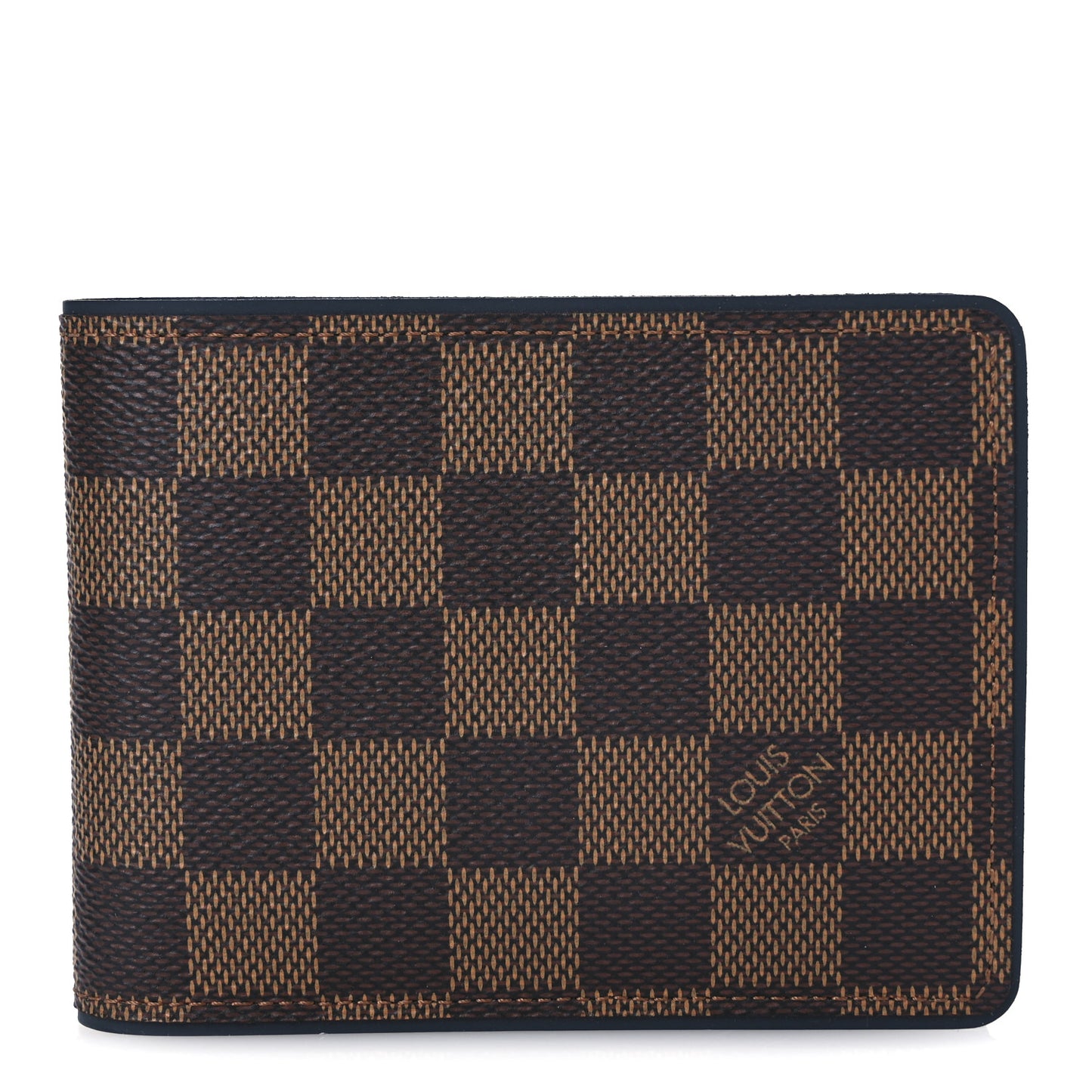 Damier Ebene Calfskin Multiple Wallet Blue