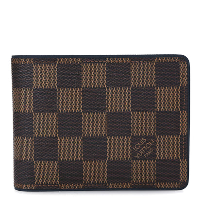 Louis Vuitton Damier Ebene Calfskin Multiple Wallet Blue 1 of 7