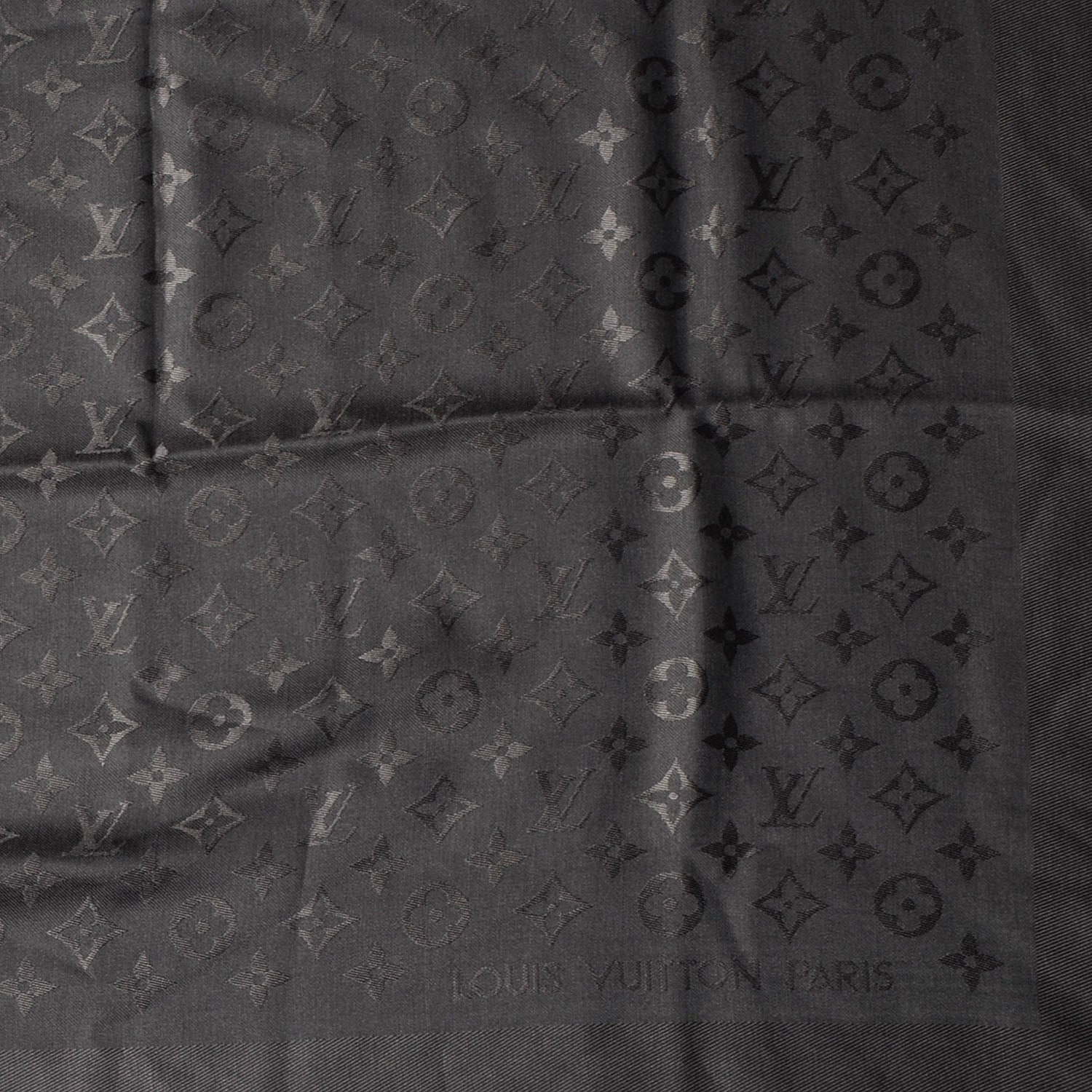 Louis Vuitton Wool Silk Monogram Shawl Anthracite 1 of 4