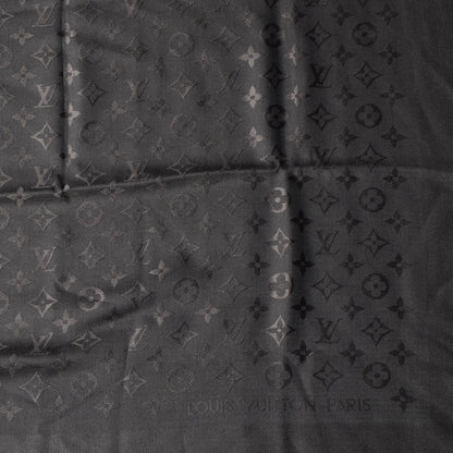 Louis Vuitton Wool Silk Monogram Shawl Anthracite 1 of 4
