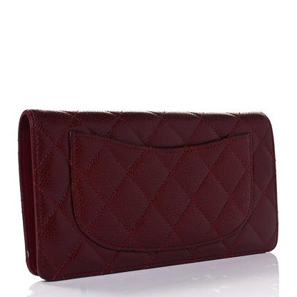 Chanel Caviar Quilted Yen Wallet Red 3 of 9