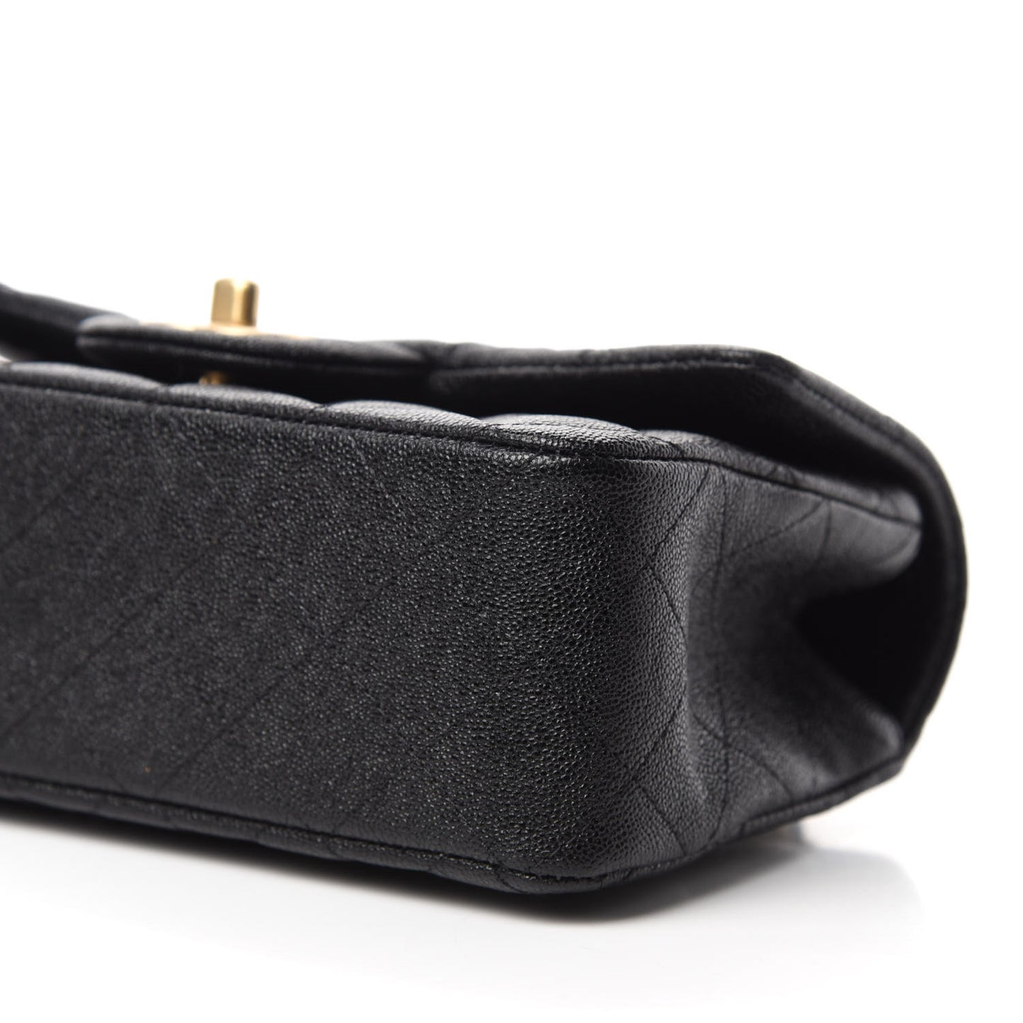 Caviar Quilted Mini Top Handle Rectangular Flap Black