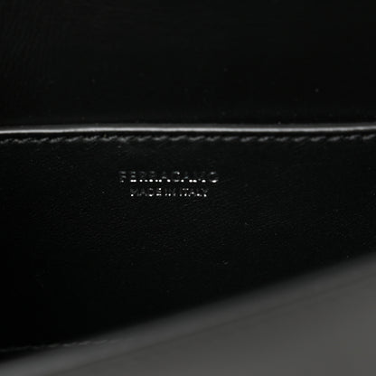 Salvatore Ferragamo Calfskin Crystal Double Gancini Mini Bag Black 6 of 9