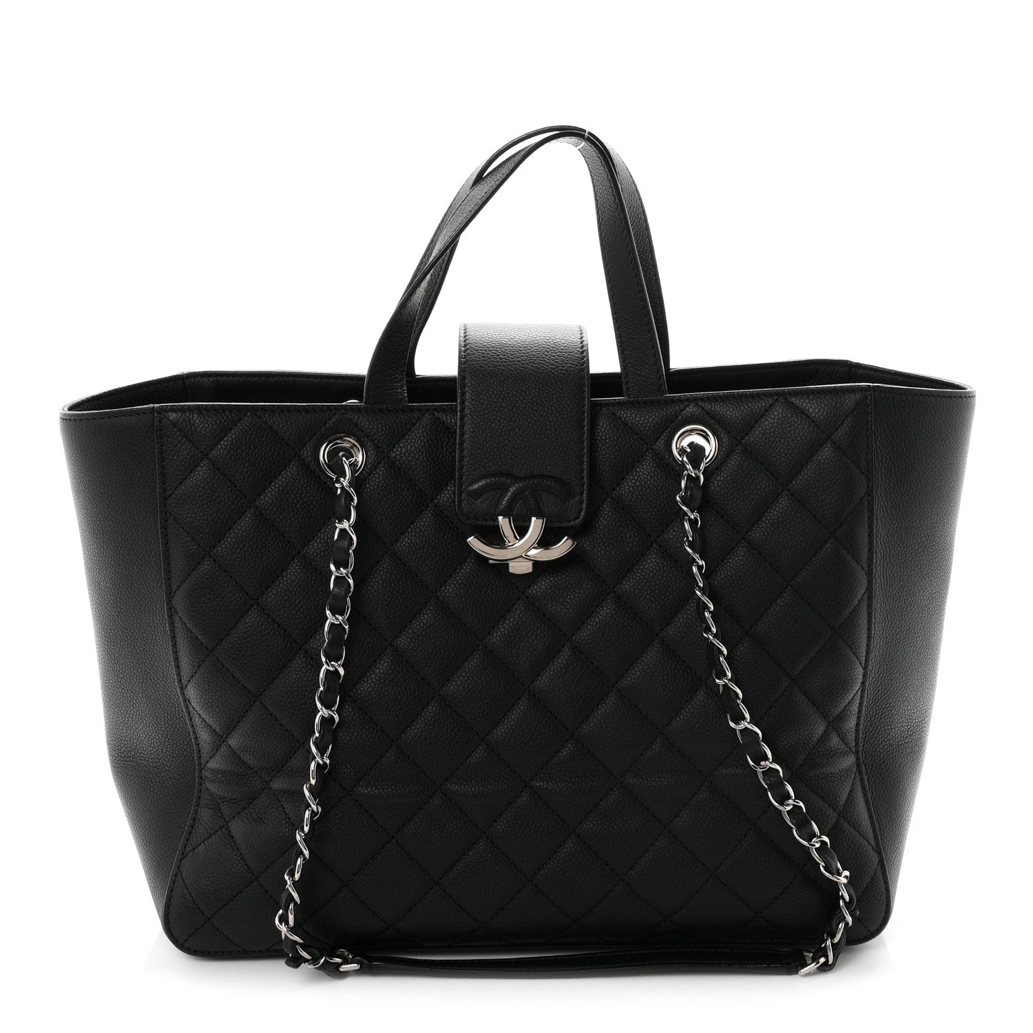 Chanel Caviar Quilted Large CC Box Shopping Tote Black 1 of 10