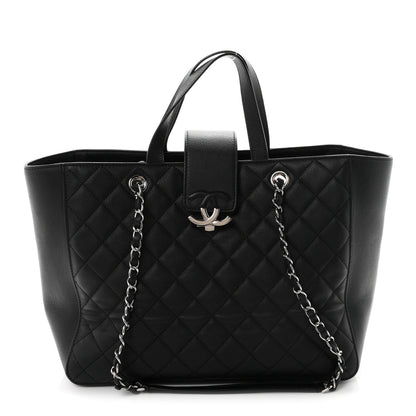 Chanel Caviar Quilted Large CC Box Shopping Tote Black 1 of 10